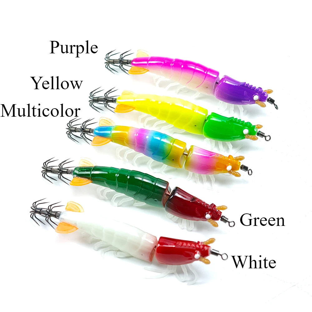 Egi Jig de calamar luminoso horizontal con patas blandas camarón - imagen 4