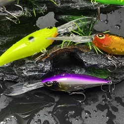 Wobbler Minnow flotante de buceo profundo con pala larga para lubina