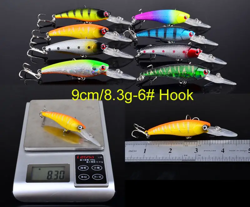 Señuelos tipo minnows y crankbaits con anzuelo triple para lubina - imagen 4