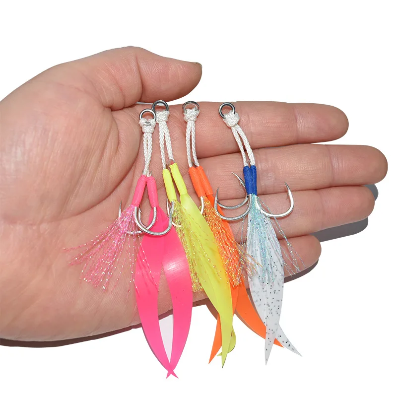 Ganchos de asistencia metálicos jigging con anillo sólido – PE - imagen 4