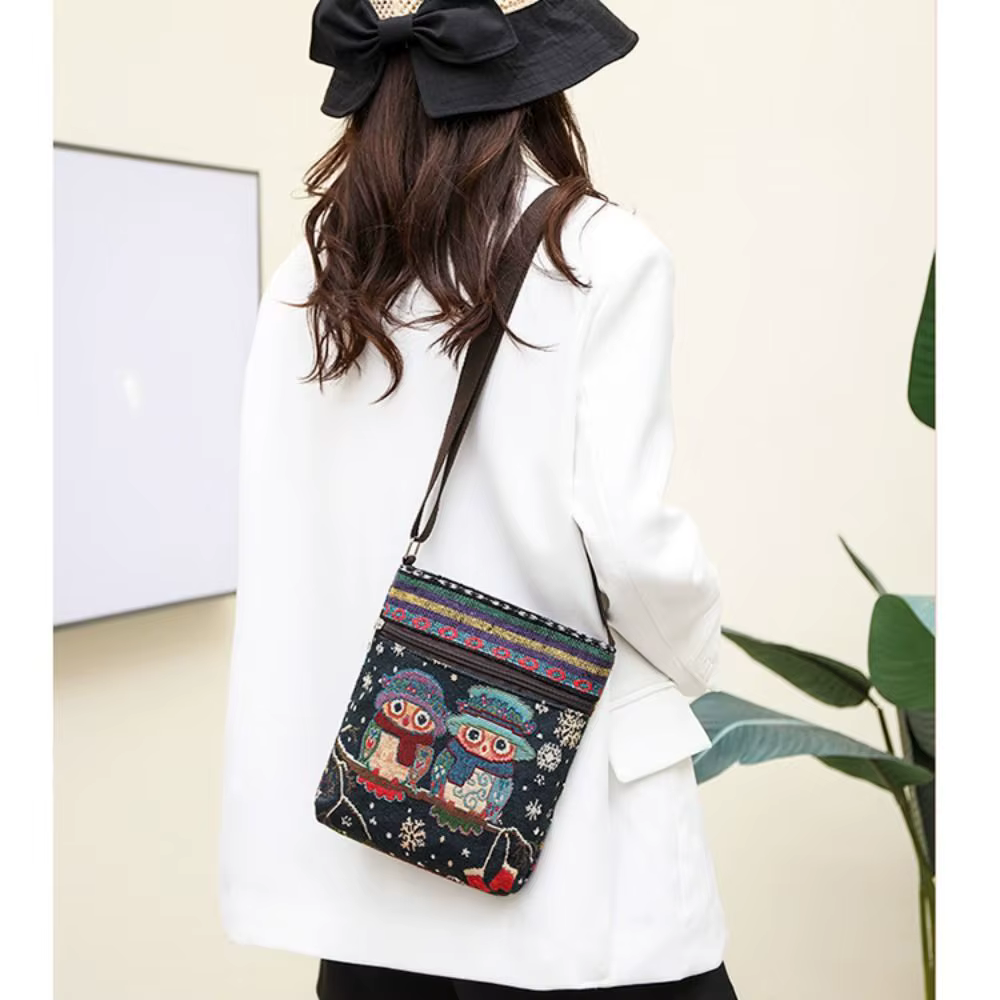 Bolso Bandolera Étnica Bordada para Mujer – Capacidad Amplia y Estilo - imagen 4