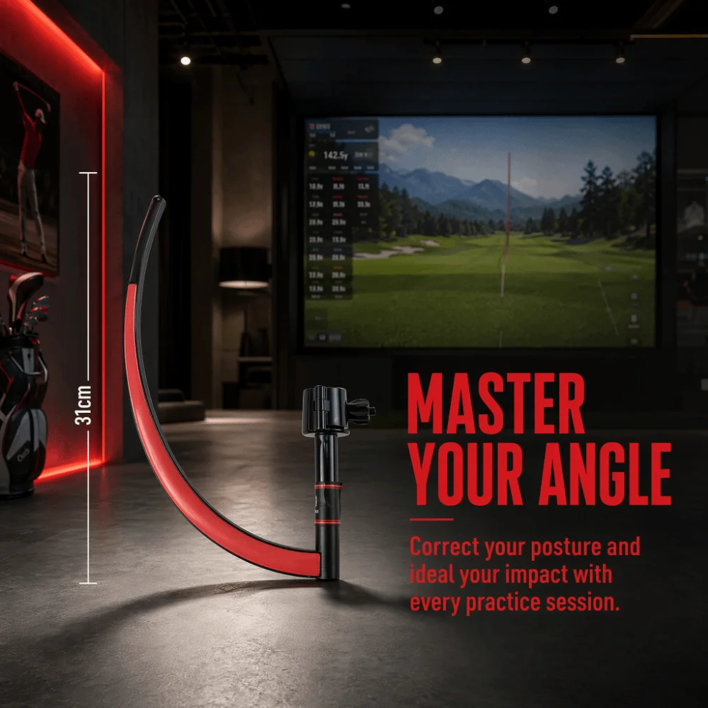 Entrenador de swing curvo de goma rojo/negra con fijación - imagen 5