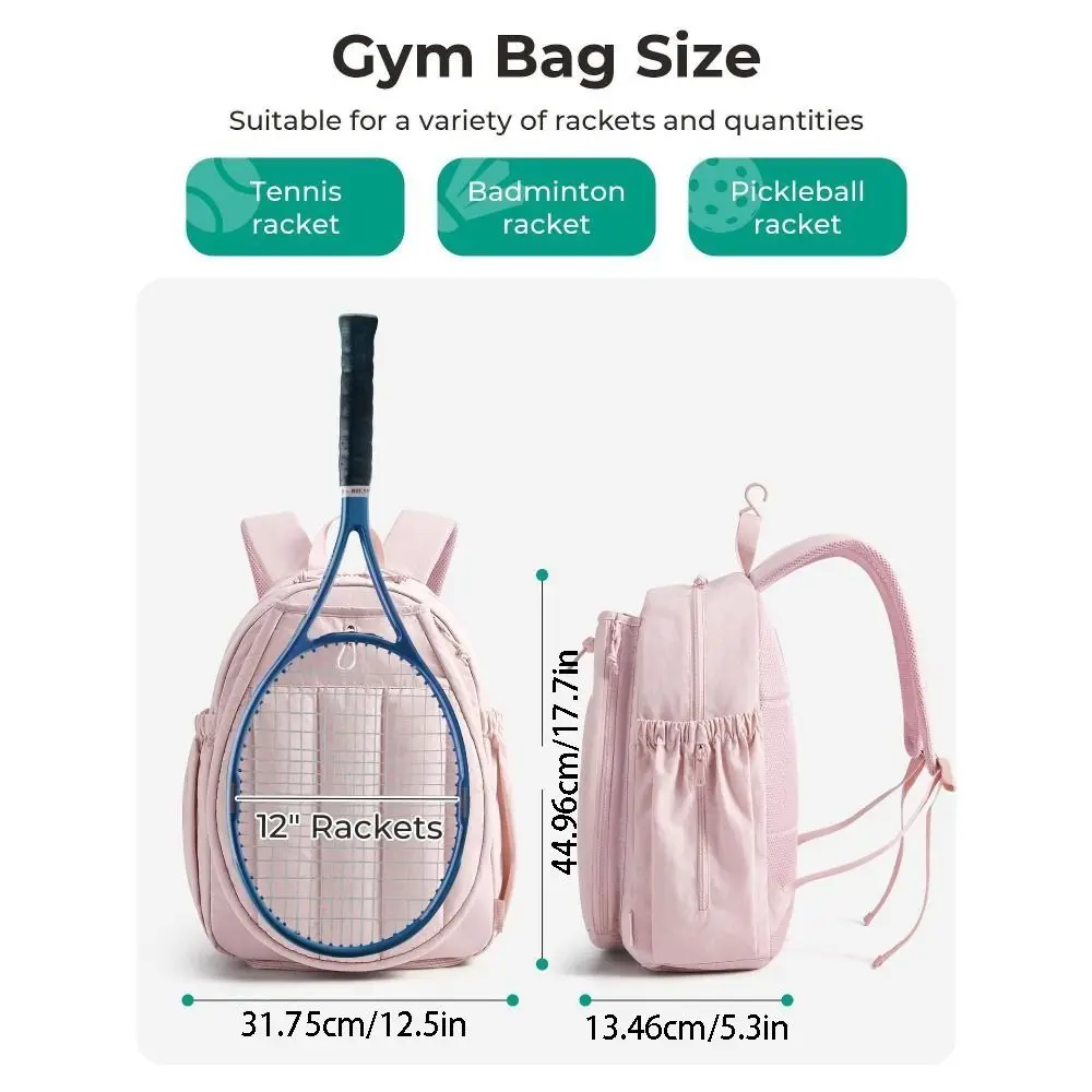 Mochila tenis impermeable gran capacidad con funda ajustable - imagen 2