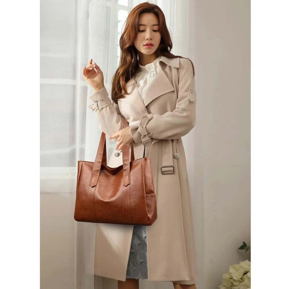 Bolso de pesca vintage de gran capacidad para hombro suave PU - imagen 4