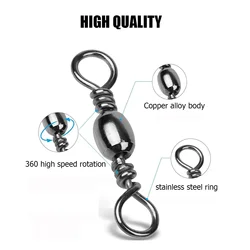Goture Barril Giratorio Inoxidable para Pesca Marina Conector