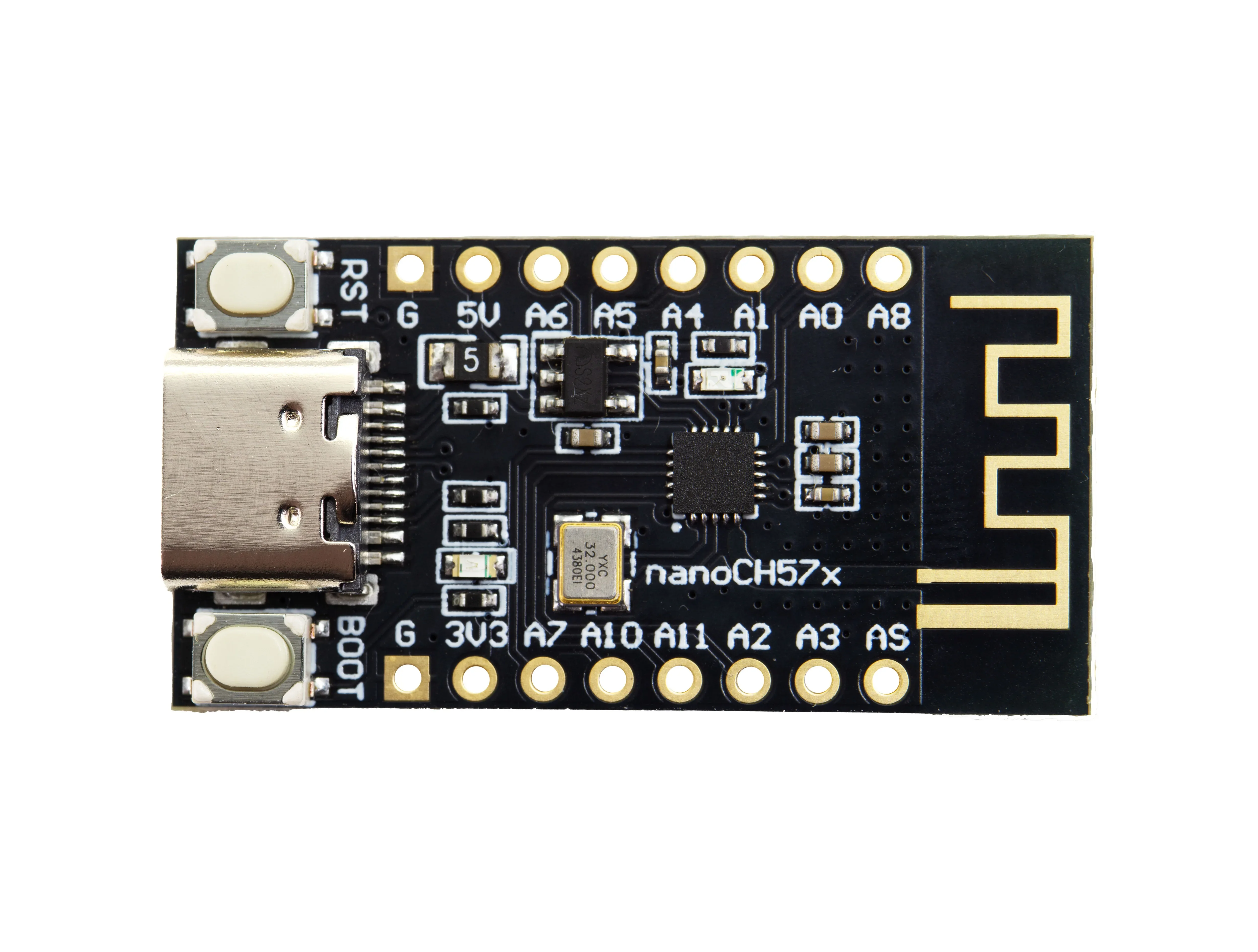 Placa de desarrollo nanoCH57x en uso