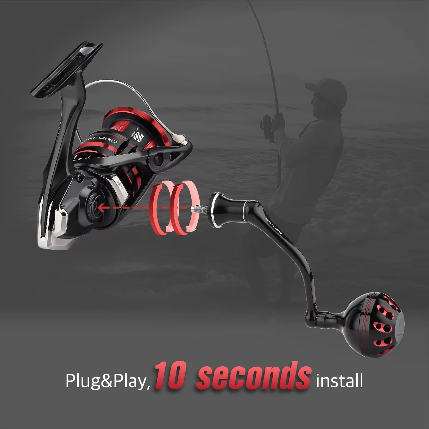 GOMEXUS Mango de Potencia para Shimano Stradic y Stella - imagen 2