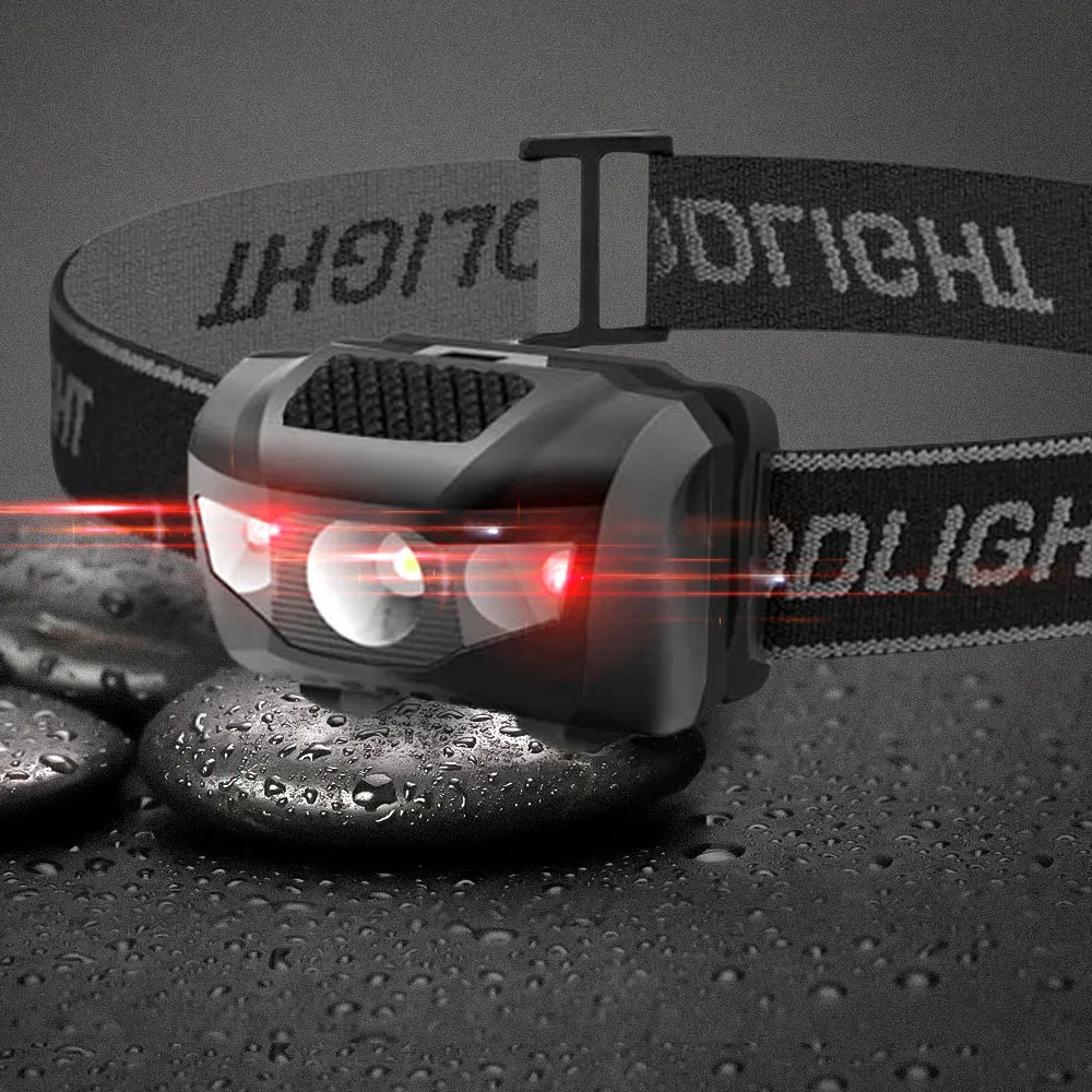 Linterna frontal LED impermeable 4 modos – luz flash roja y AAA - imagen 4