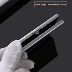 Tarjetero Anti-RFID de acero inoxidable delgado para tarjetas de viaje