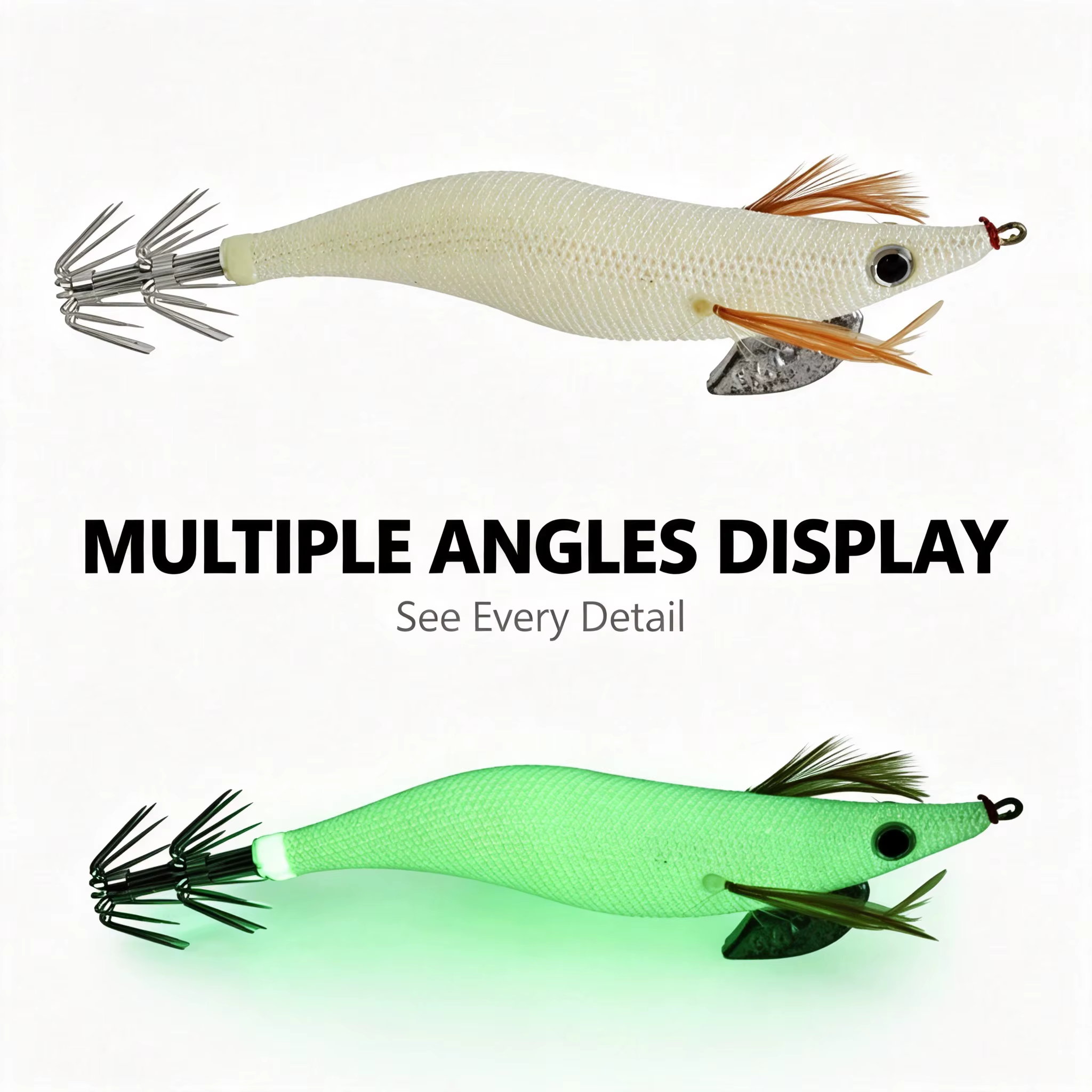 Señuelo Luminoso de Madera para Calamares – Anzuelos Afilados para Pesca Nocturna - imagen 5