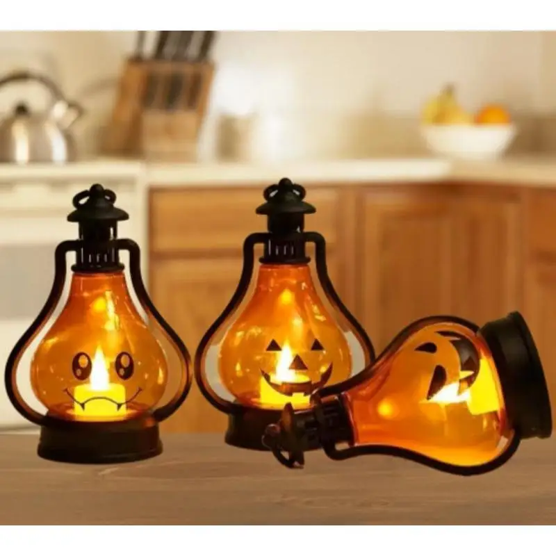 Linterna LED portátil calabaza fantasma decoración Halloween - imagen 2