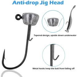 Anzuelos Ned Rig Jig Head con púas vástago largo para vinilo