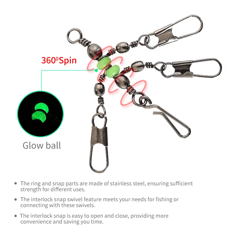 Conector clavija luminosa barril giratorio para pesca de calamar - imagen 3