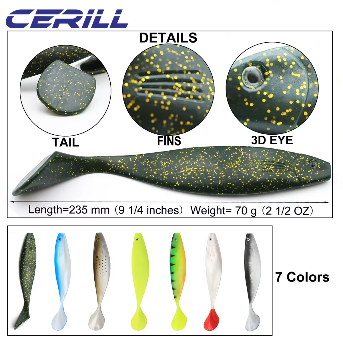 Cerill Señuelo Palo Jigging – Blando Grande para Lubina - imagen 5