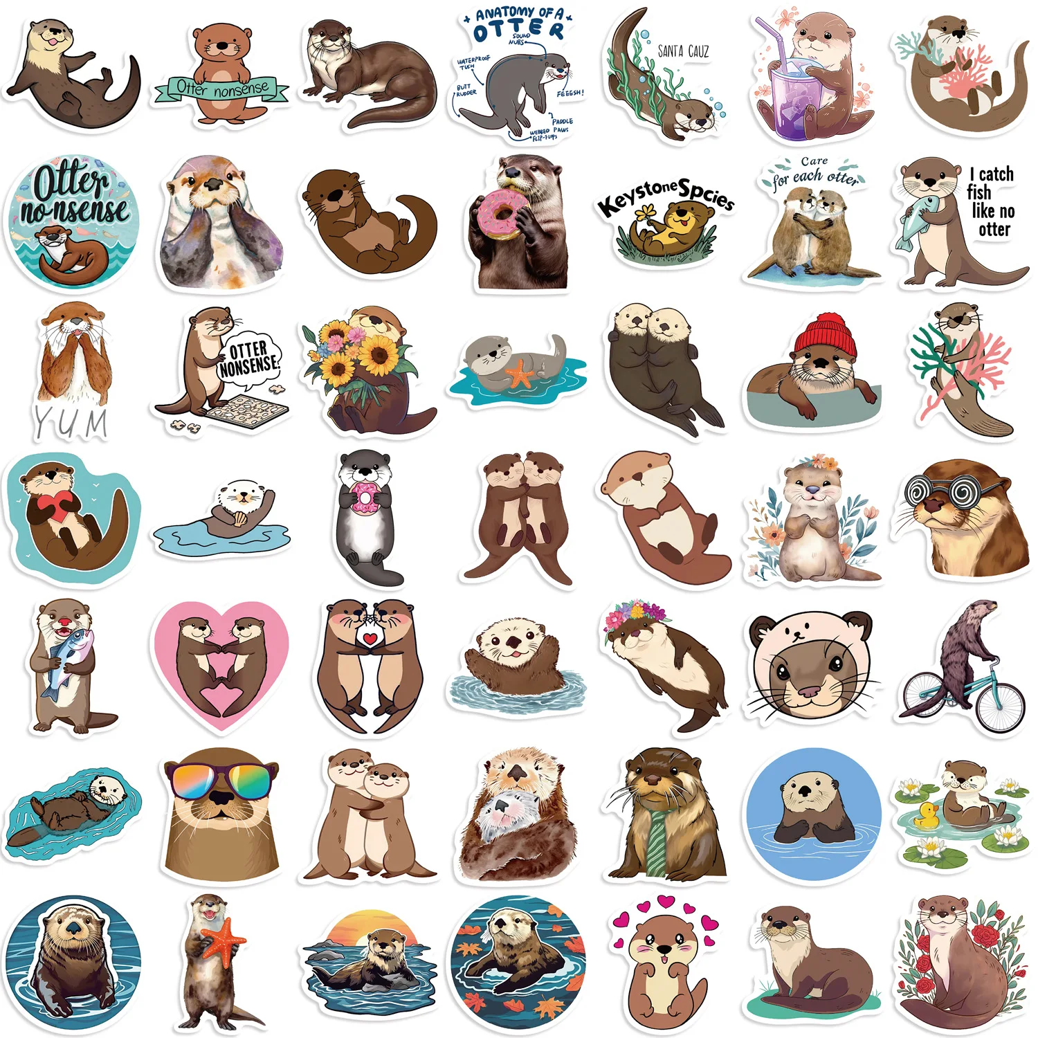 Pegatinas impermeables de pesca – Nutria diseño graffiti - imagen 4