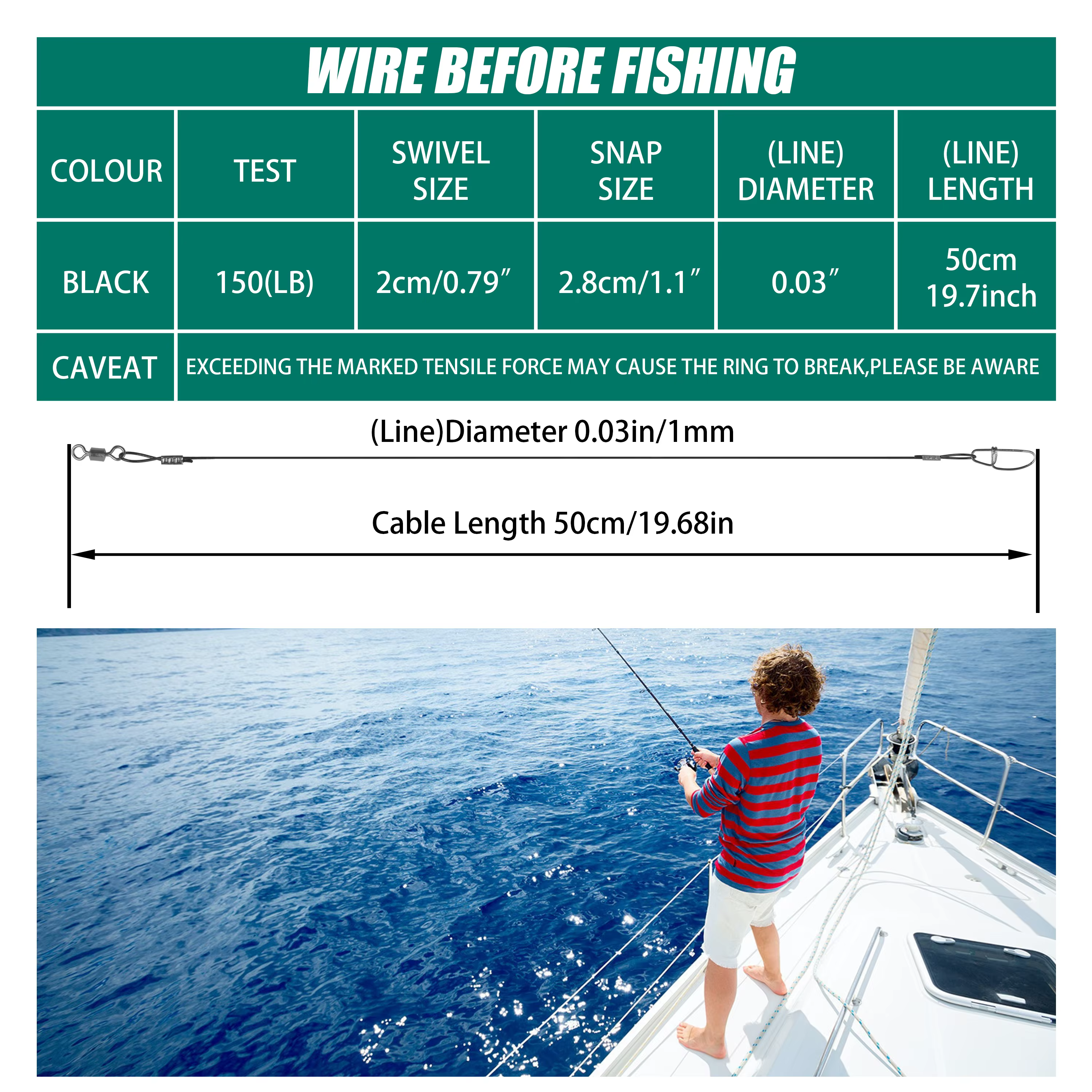 Leader acero inoxidable con giratorios – Terminal de pesca para depredadores - imagen 5