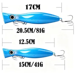 Señuelo Popper para pesca de superficie en agua salada y dulce