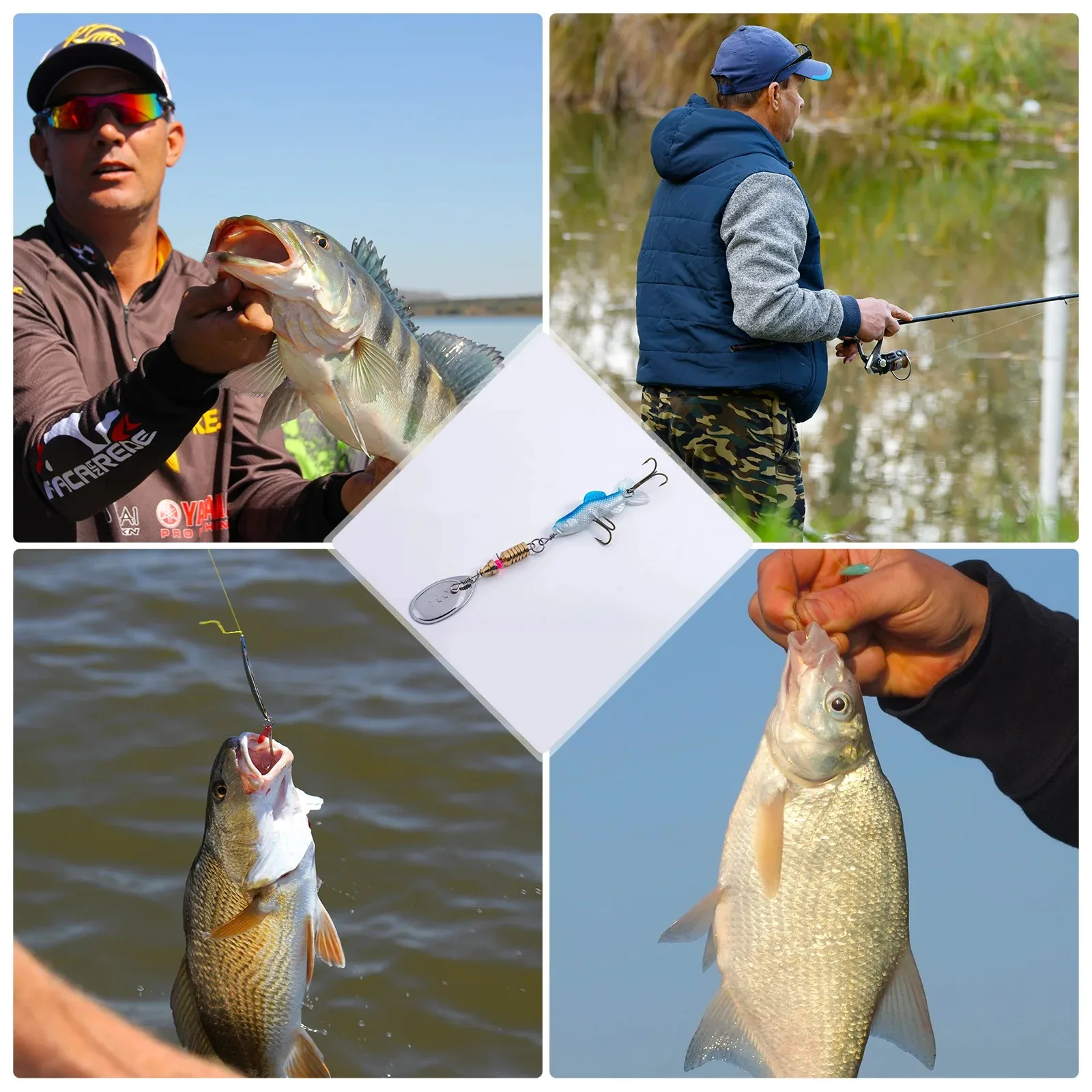 Spinnerbait Goture con cuchilla metálica y anzuelo triple inox - imagen 5