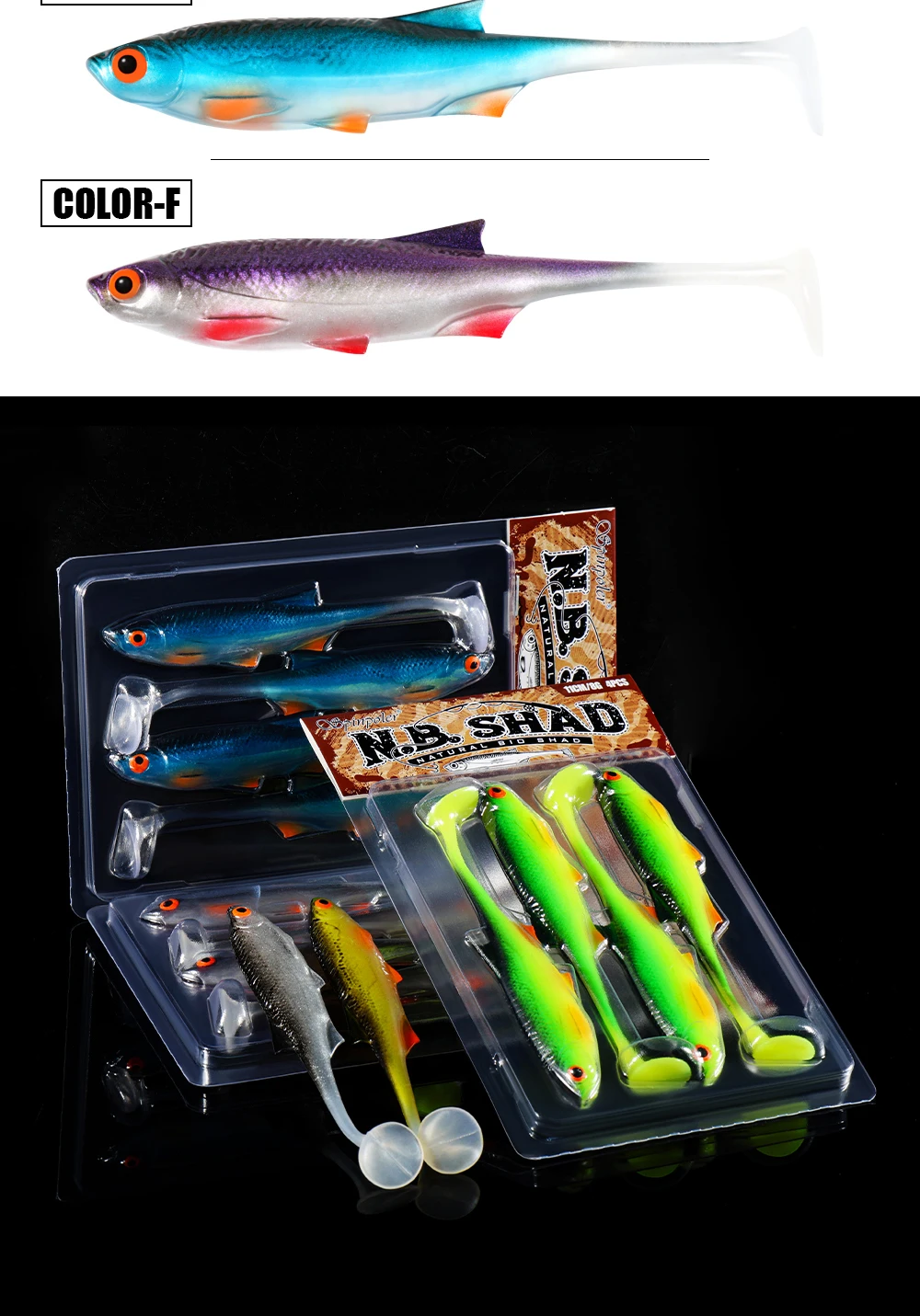 Vista adicional del diseño realista del señuelo de pesca Spinpoler