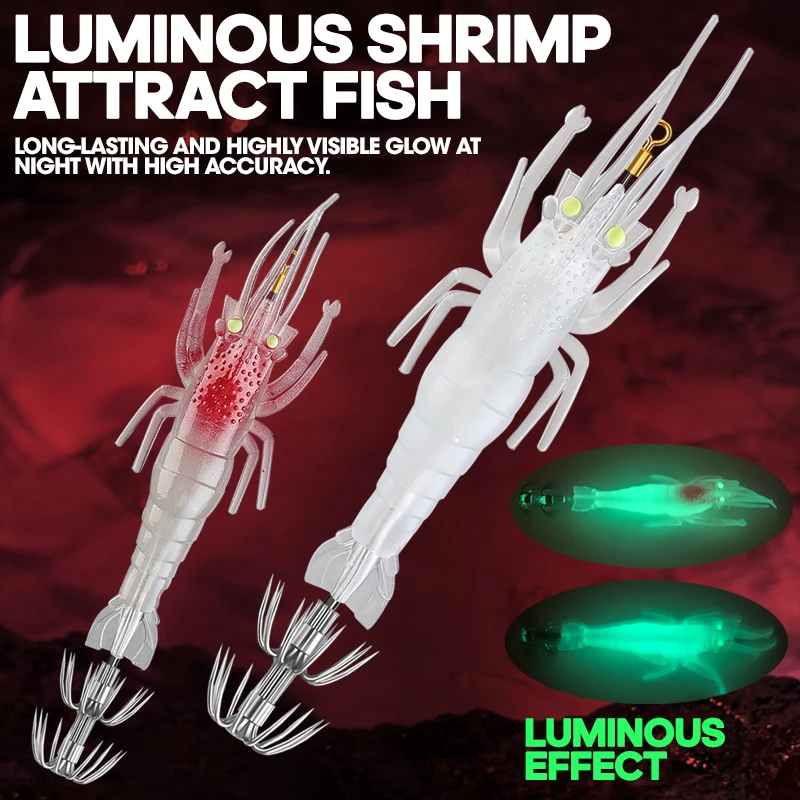 Señuelo Camarón TAIYU 11 cm – Vinilo realista luminoso para pesca - imagen 4
