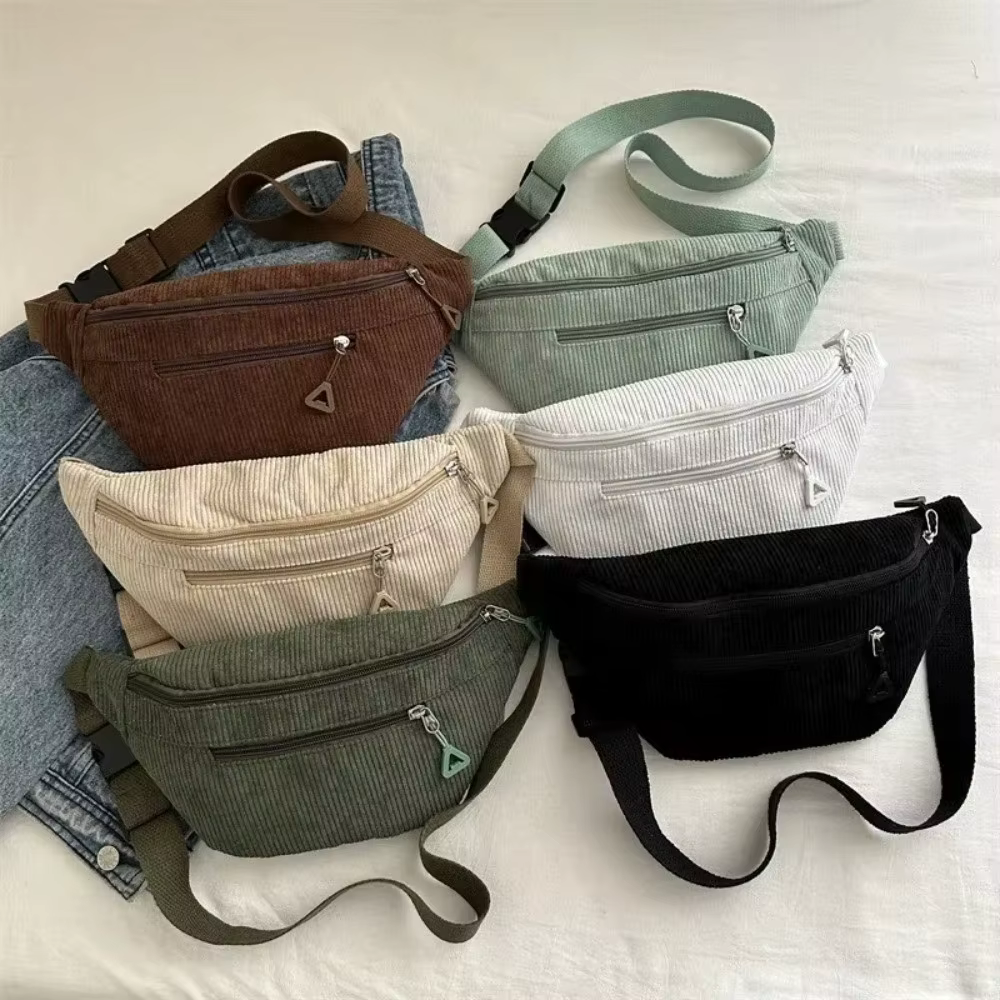 Bolso Bandolera Antirrobo Mujer Corduroy Gran Capacidad - imagen 2