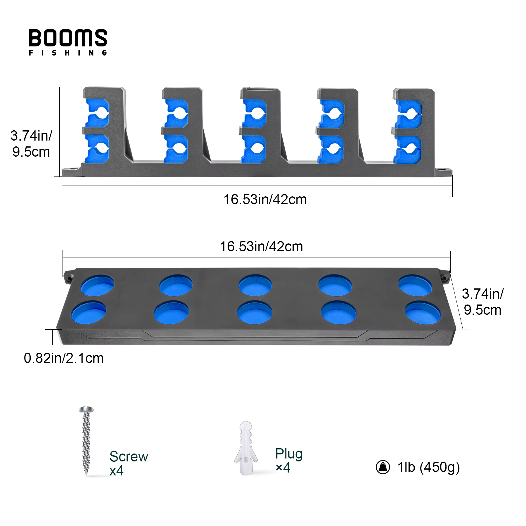 Booms Fishing soporte pared para cañas vertical con colgadores - imagen 5