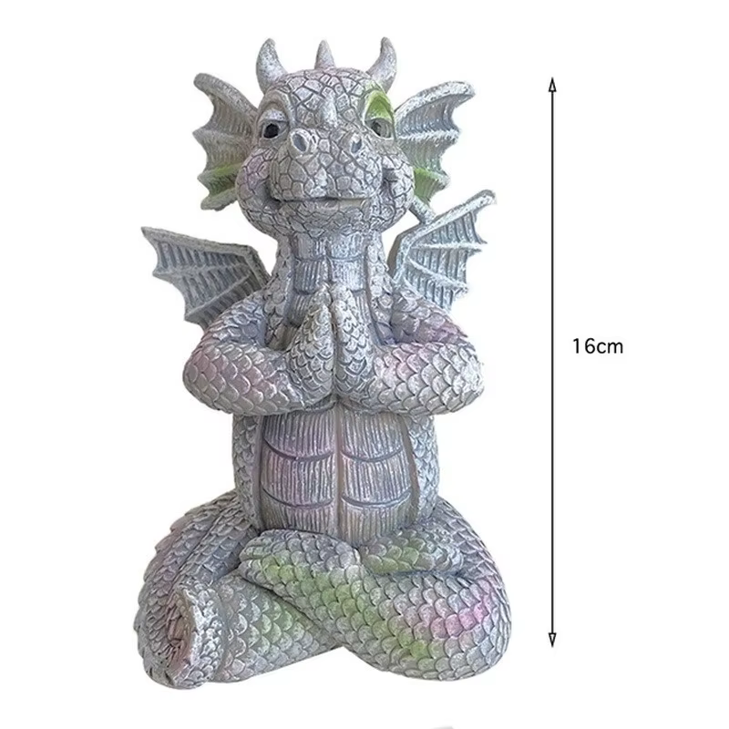 Estatua de jardín dragón LED en resina – Decoración pesca exterior - imagen 5