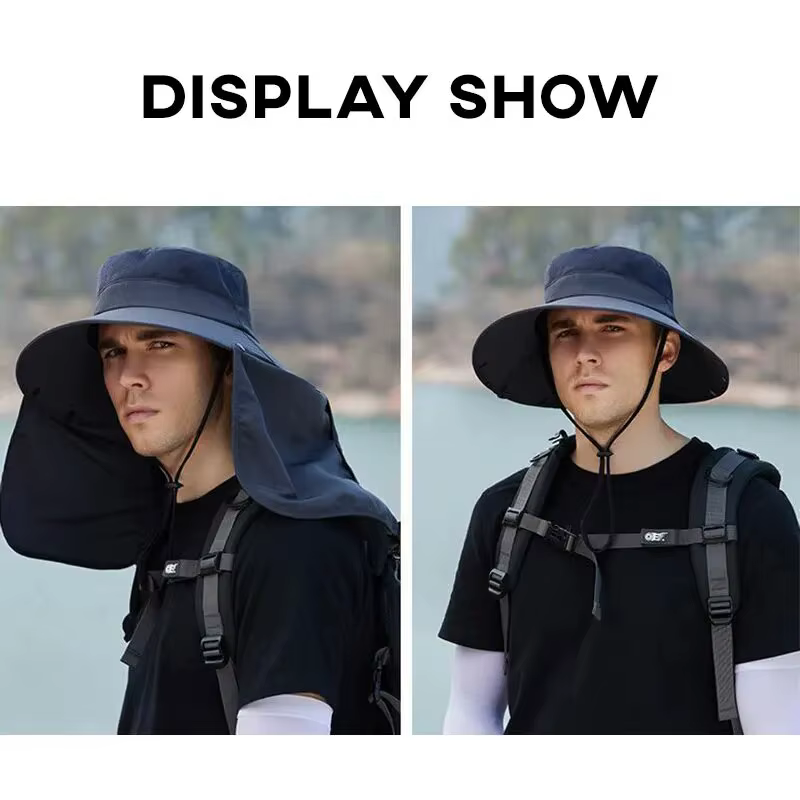 Gorra ajustable de pesca con protección UV y protector de cuello - imagen 4
