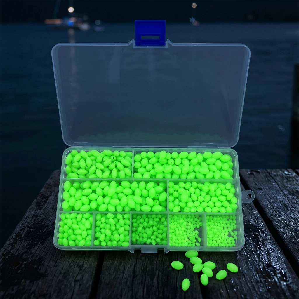 Caja de cuentas elípticas fluorescentes para señuelos nocturnos - imagen 5