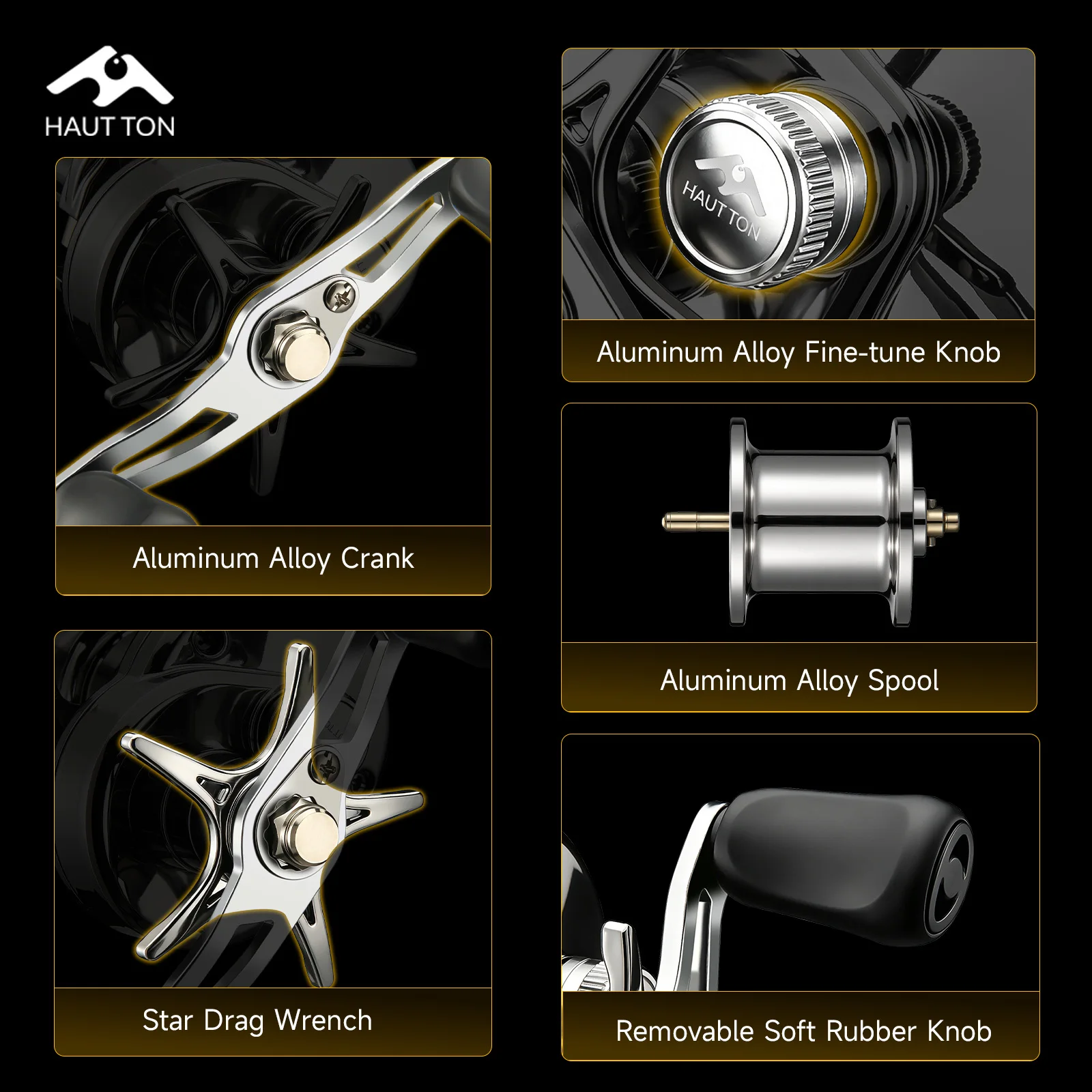 Carrete de pesca HAUT TON DC Brake ultraligero con freno