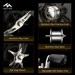 Carrete de pesca HAUT TON DC Brake ultraligero con freno
