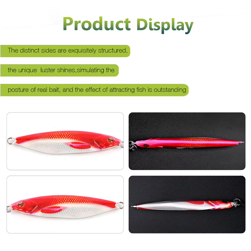 Jigs metálicos luminosos con anzuelos dobles para jigging - imagen 2