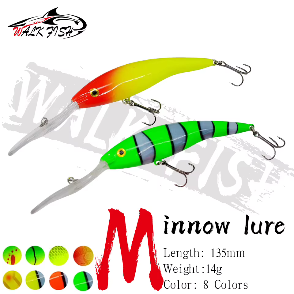 WALK FISH Wobbler Minnow de labio largo para lucio y lubina - imagen 4