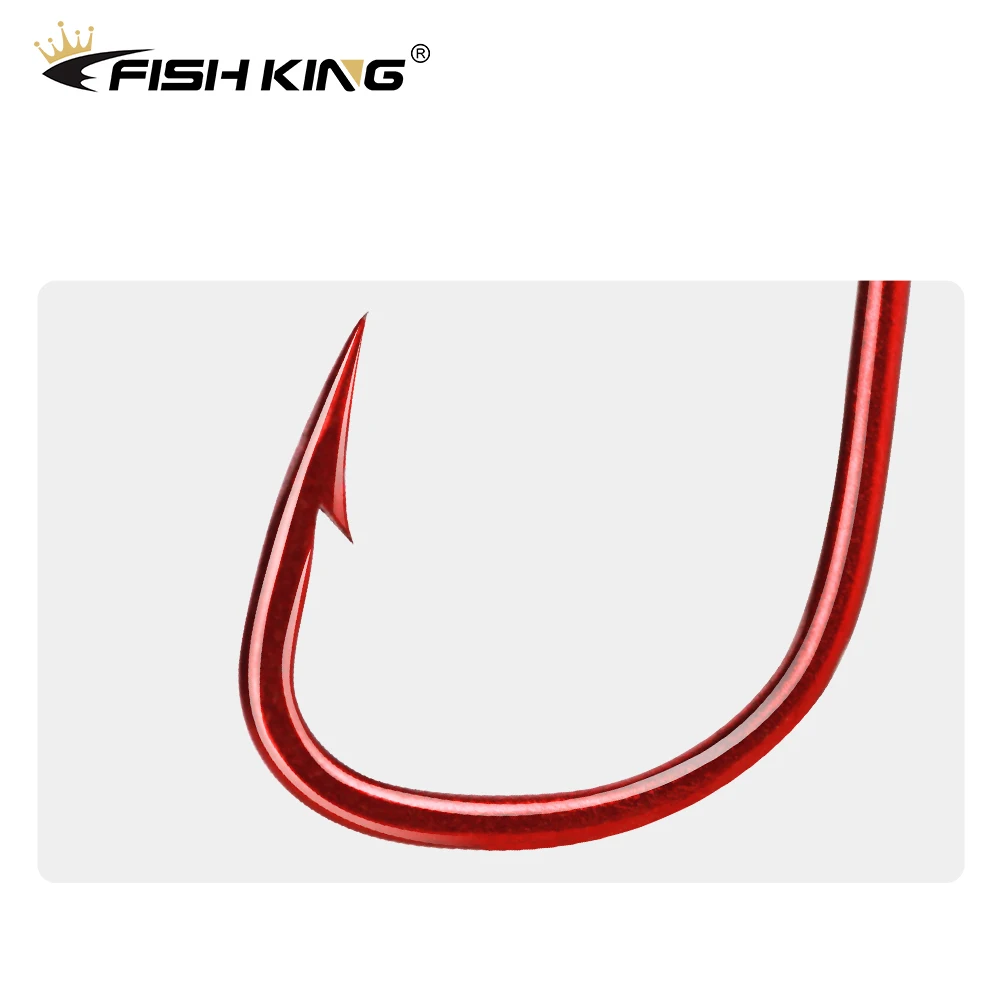 FISH KING Anzuelos Anillados Carpa – Soporte Cebo Rojo - imagen 4
