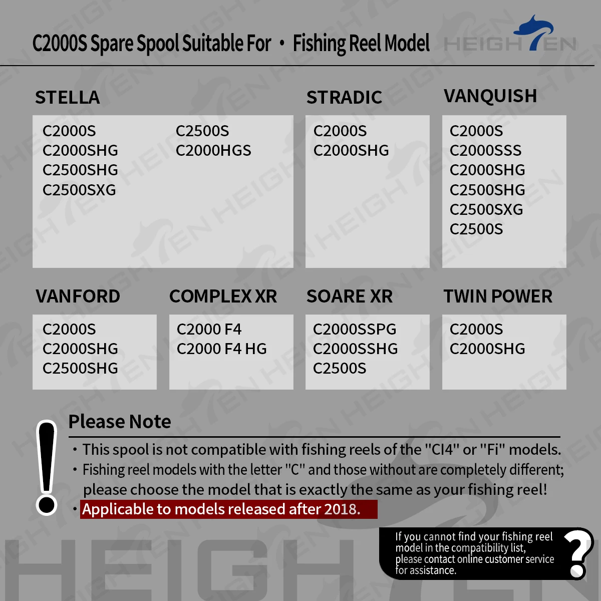 Carrete repuesto HEIGHTEN C2000S para Shimano 1000-2500 - imagen 4