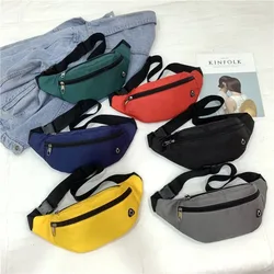 Riñonera de nailon ligera color sólido para deporte urbano unisex