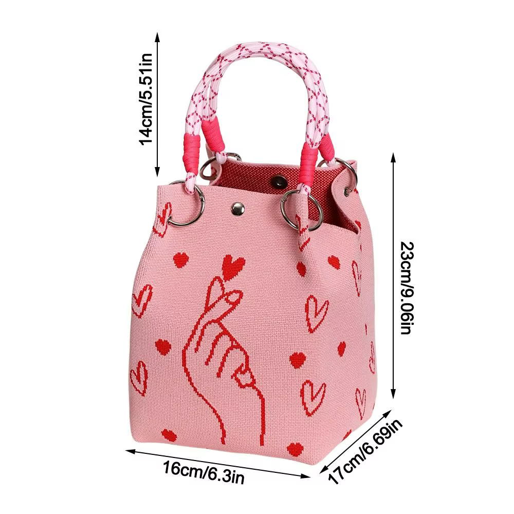 Bolso bandolera tejido con dibujos animados y gran capacidad - imagen 5