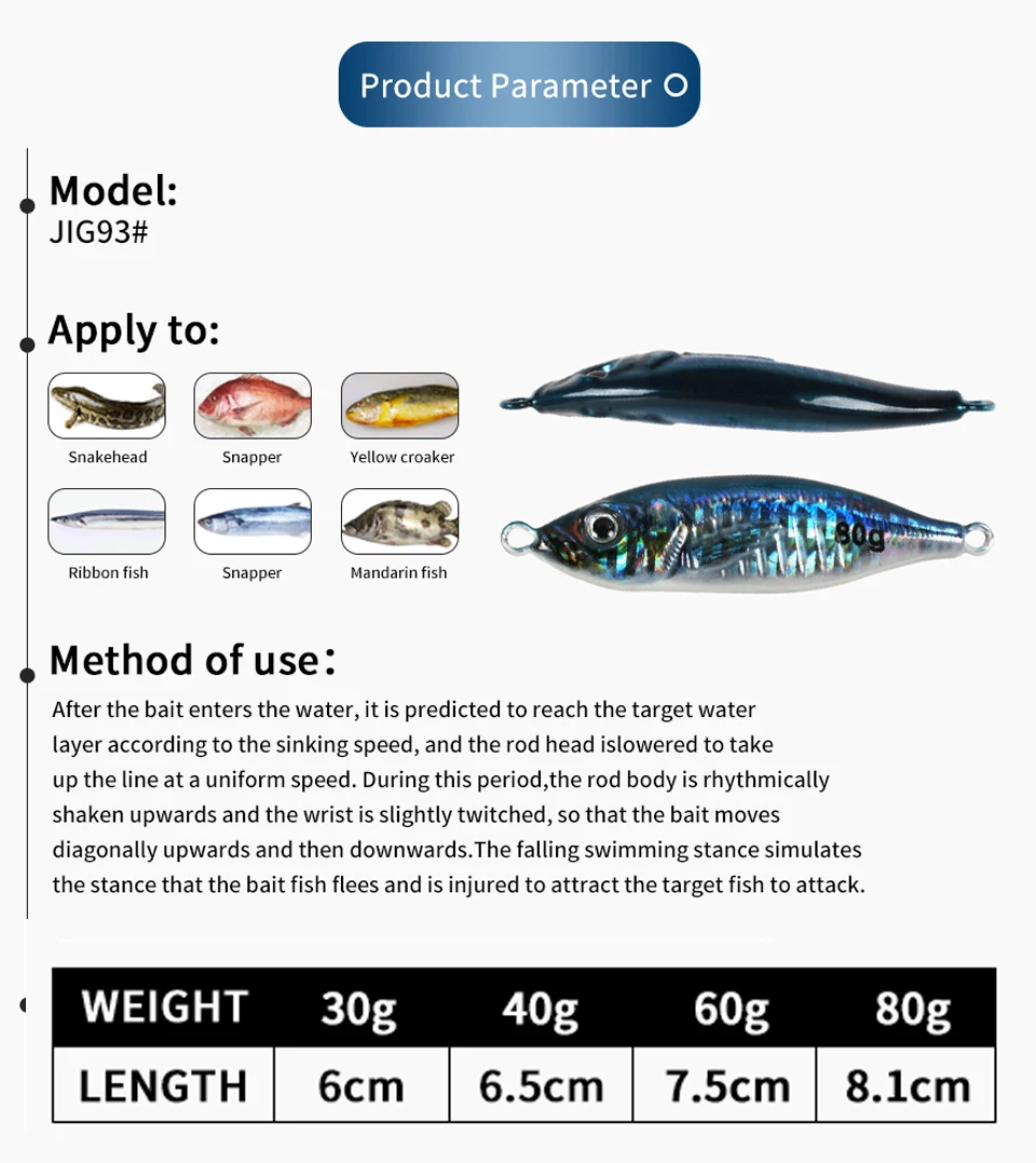 Señuelo OBSESSION J93 en acción de jigging