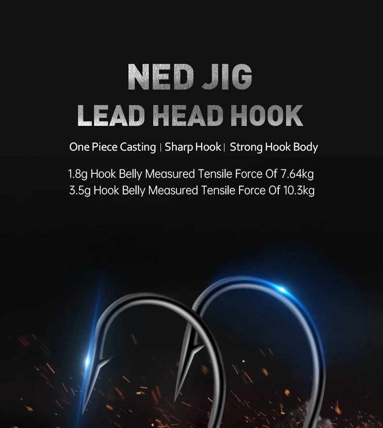 Pack de anzuelos Kingdom Ned Rig Jig Heads en distintos pesos