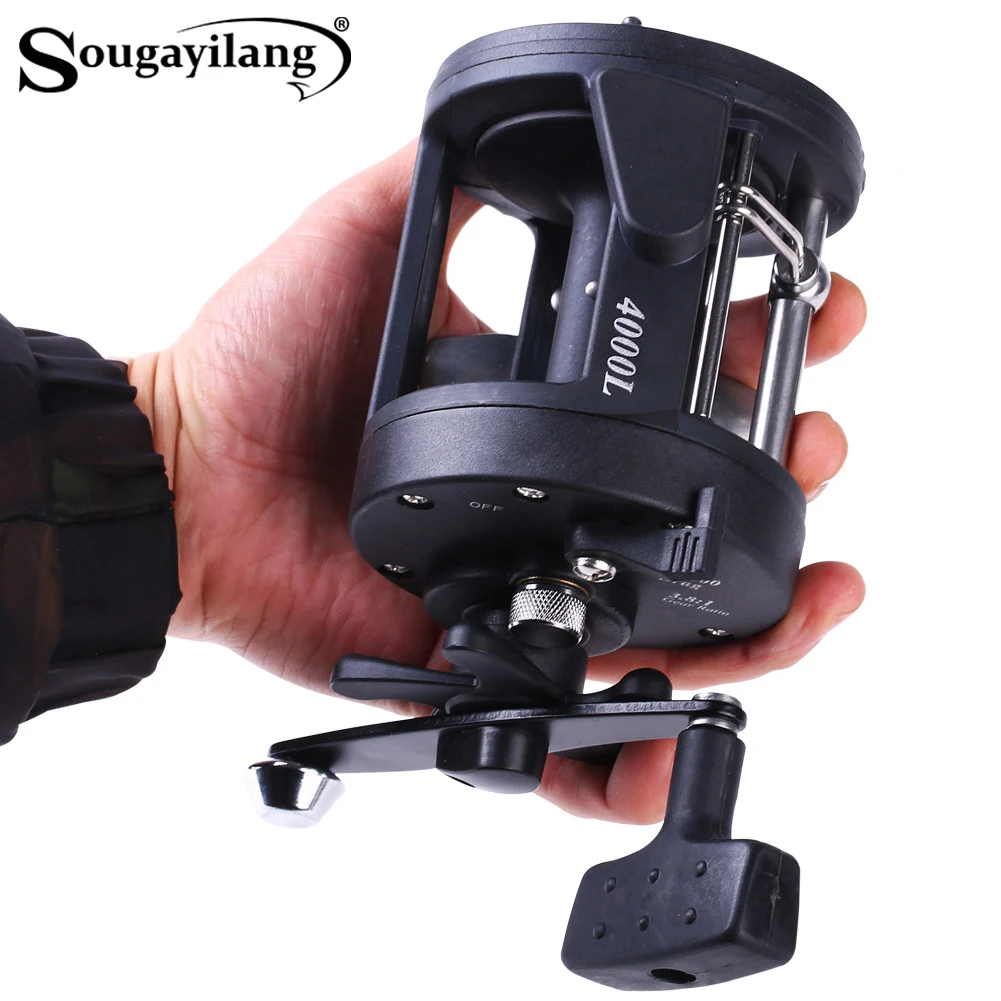 Carrete pesca al surfcasting Sougayilang con freno regulable y manivela cómoda