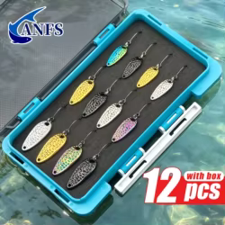 ANFS Señuelos Cuchara Metálicos Multicolor para Pesca