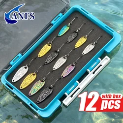 ANFS Señuelos Cuchara Metálicos Multicolor para Pesca