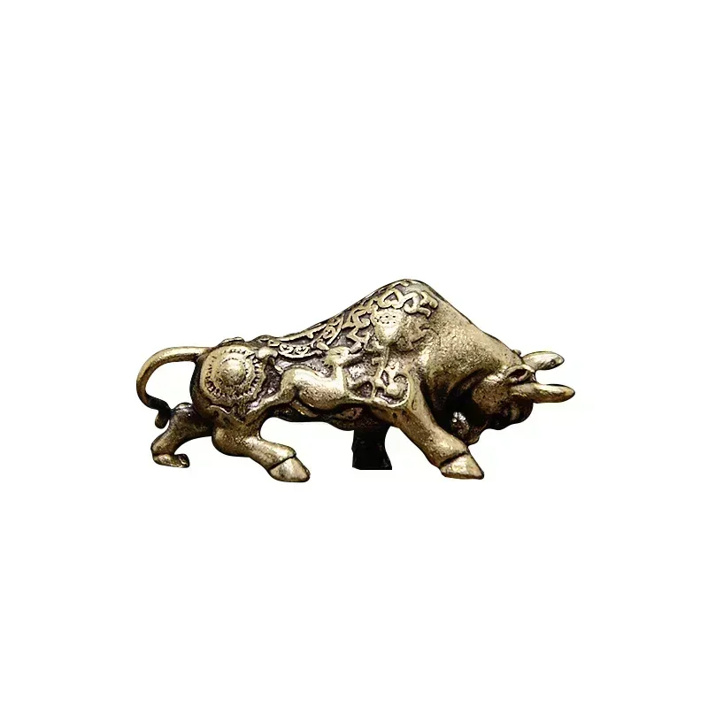 Figura miniatura vaca retro de latón vintage decorativa - imagen 5