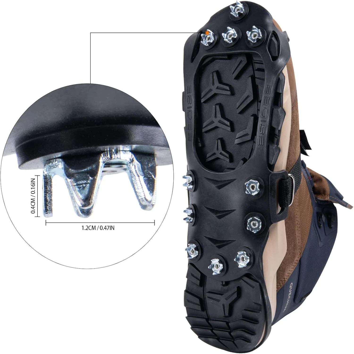 Crampones antideslizantes de acero inoxidable para zapatos y hielo - imagen 5