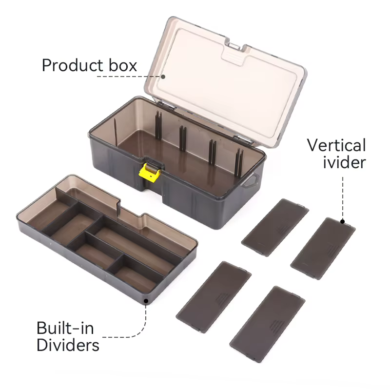 Caja Aparejos Pesca WEIHE – Estuche plástico impermeable doble cara gris - imagen 2