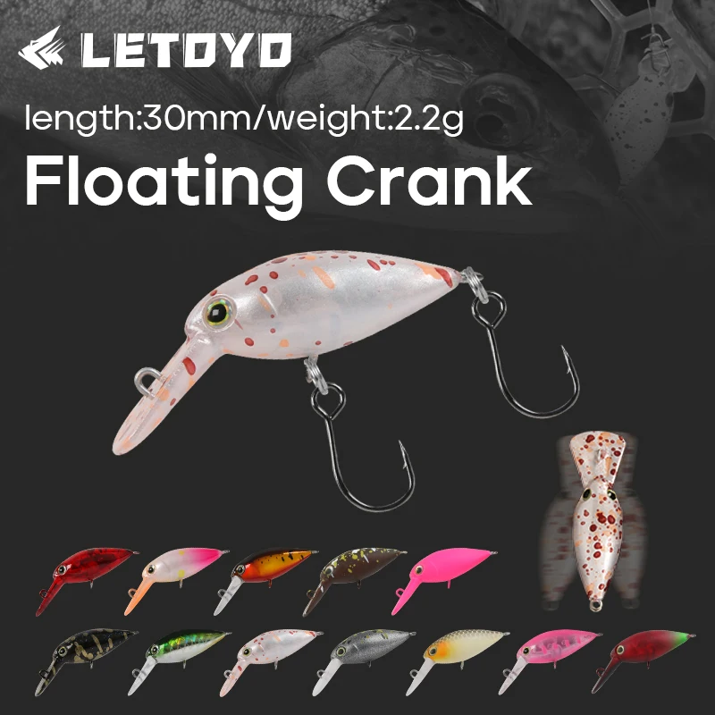 LETOYO Crankbait flotante alta frecuencia para trucha
