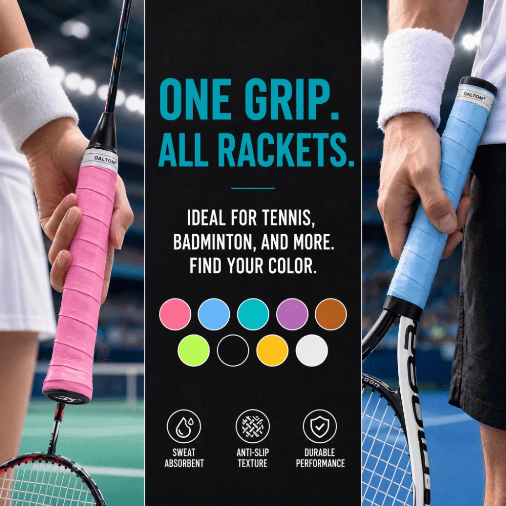 Cinta antideslizante de agarre bádminton, absorbente y transpirable