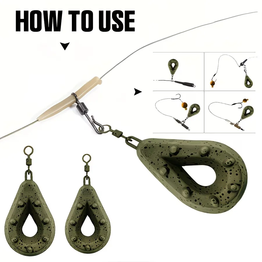 Plomos de gota huecos recubiertos para pesca a carpa - imagen 5