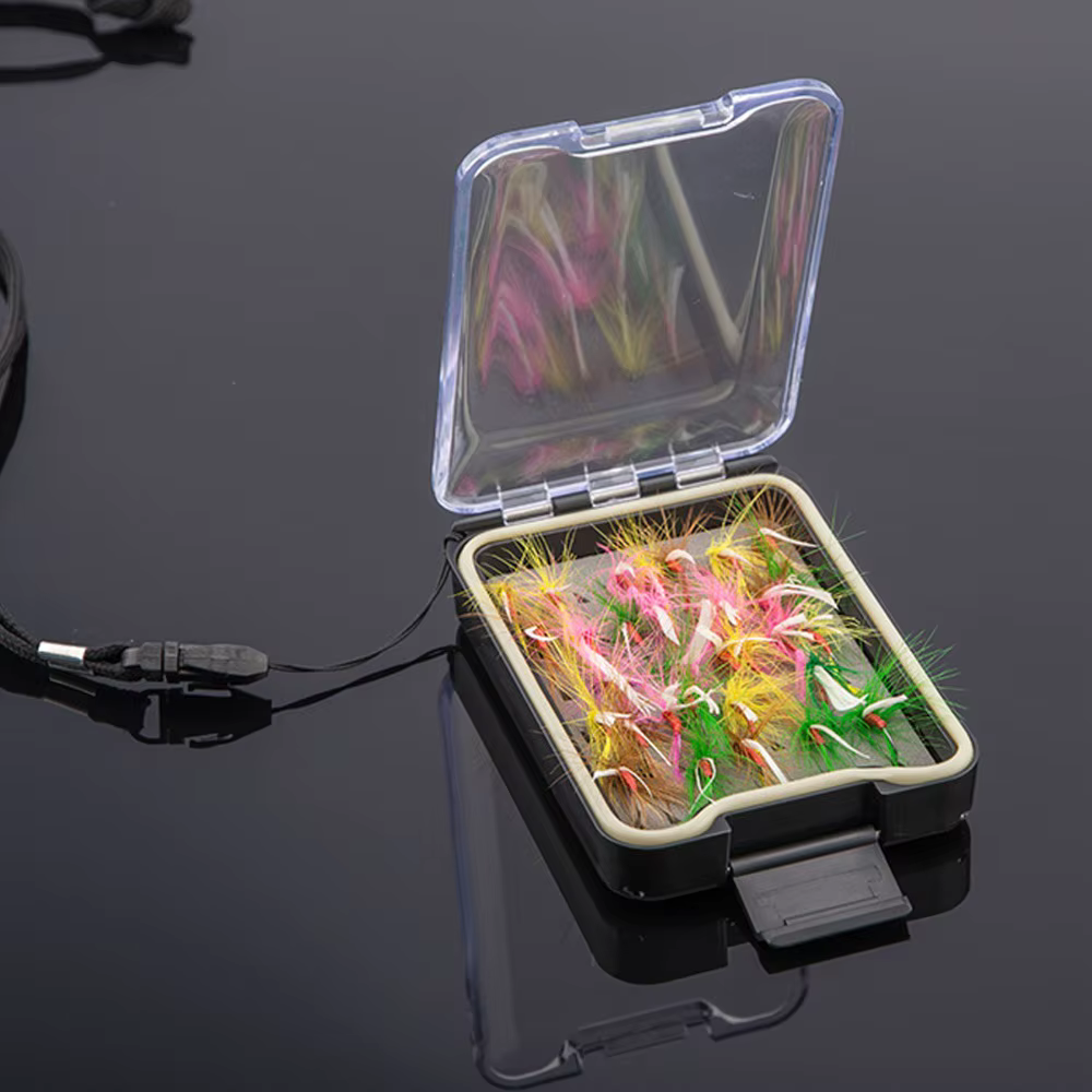 Caja ABS para Pesca con Mosca con Tapa Transparente – Estuche Slim para Señuelos