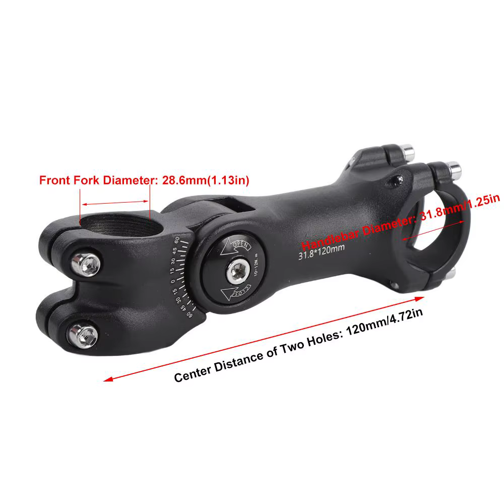 Tija Manillar Bicicleta 60 Grados – 120mm Aluminio Ligera